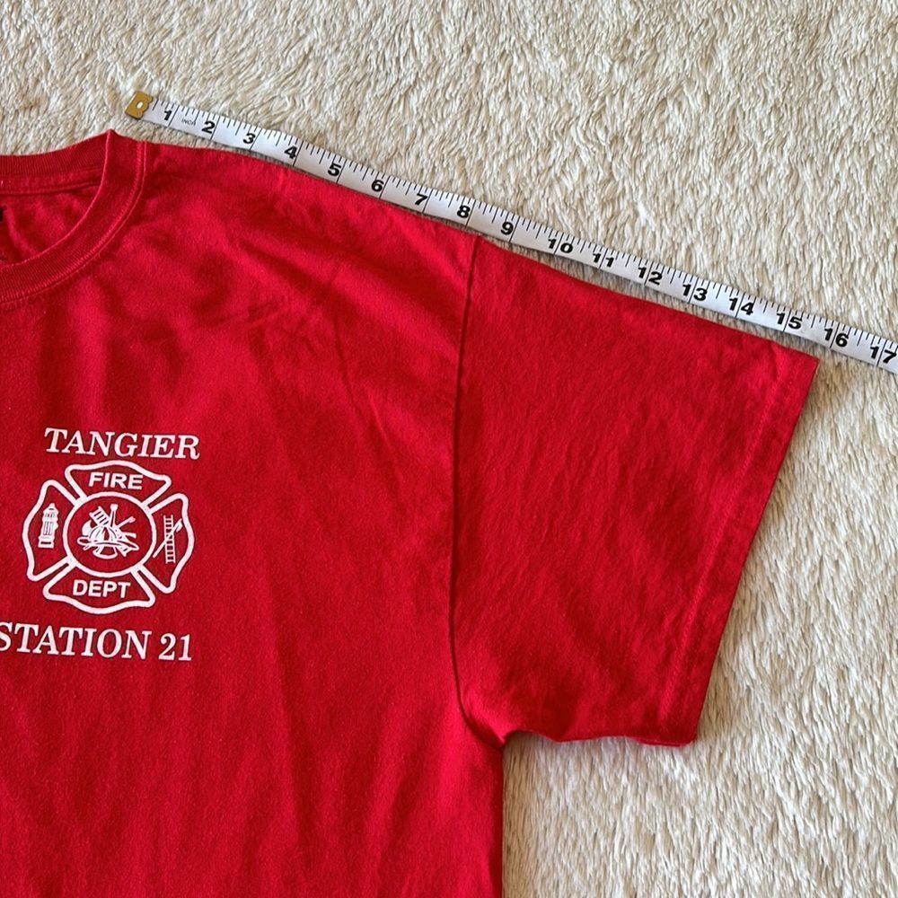 Tanger fire station 21 red short sleeve shirt size XL - Picture 16 of 16
